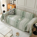 Chenille Sofa Cover Throw Blanket, Boho Geometric Scratch Proof Couch Protector