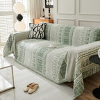 Chenille Sofa Cover Throw Blanket, Boho Geometric Scratch Proof Couch Protector