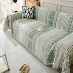 Chenille Sofa Cover Throw Blanket, Boho Geometric Scratch Proof Couch Protector