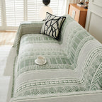 Chenille Sofa Cover Throw Blanket, Boho Geometric Scratch Proof Couch Protector