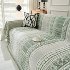 Chenille Sofa Cover Throw Blanket, Boho Geometric Scratch Proof Couch Protector