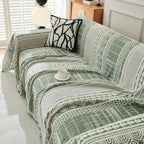 Chenille Sofa Cover Throw Blanket, Boho Geometric Scratch Proof Couch Protector