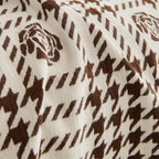 Chenille Houndstooth Sofa Throw Cover, Scratch Proof Cozy Throw Blankets for Couch