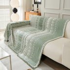 Chenille Sofa Cover Throw Blanket, Boho Geometric Scratch Proof Couch Protector