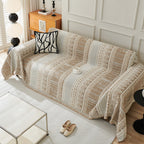 Chenille Sofa Cover Throw Blanket, Boho Geometric Scratch Proof Couch Protector