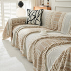 Chenille Sofa Cover Throw Blanket, Boho Geometric Scratch Proof Couch Protector