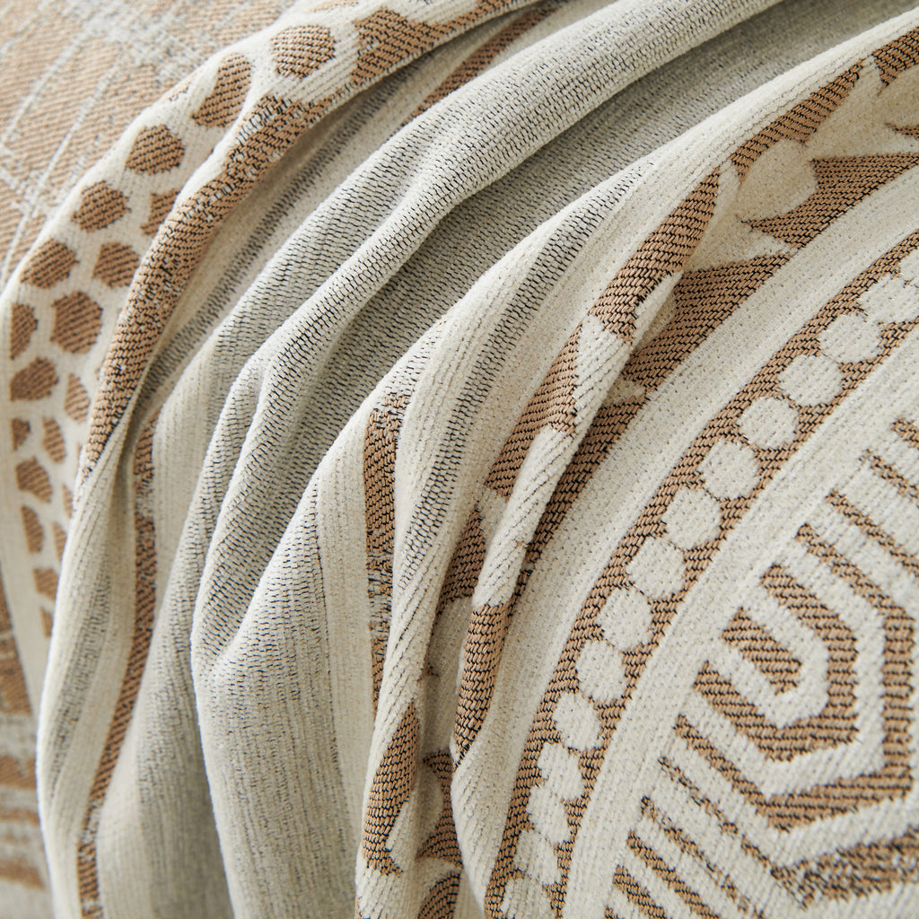 Chenille Sofa Cover Throw Blanket, Boho Geometric Scratch Proof Couch Protector