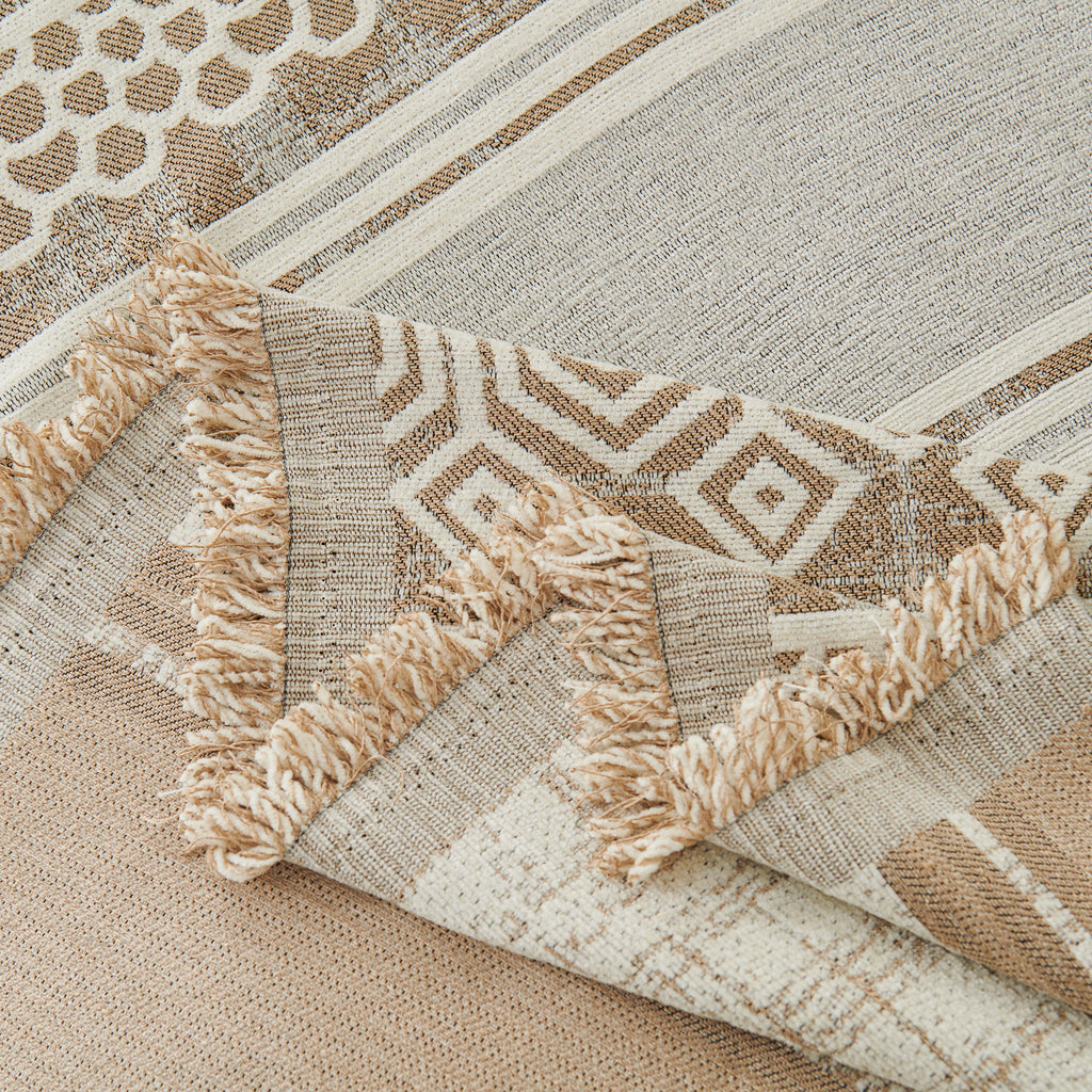 Chenille Sofa Cover Throw Blanket, Boho Geometric Scratch Proof Couch Protector
