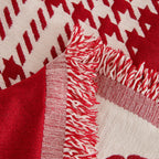 Chenille Houndstooth Sofa Throw Cover, Scratch Proof Cozy Throw Blankets for Couch