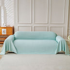 Cooling Ice Silk Knit Couch Cover, Breathable Pet Friendly Soft Throw Cover for Sofas