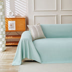 Cooling Ice Silk Knit Couch Cover, Breathable Pet Friendly Soft Throw Cover for Sofas