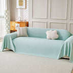 Cooling Ice Silk Knit Couch Cover, Breathable Pet Friendly Soft Throw Cover for Sofas