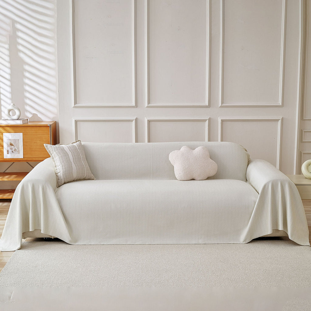 Cooling Ice Silk Knit Couch Cover, Breathable Pet Friendly Soft Throw Cover for Sofas