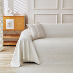 Cooling Ice Silk Knit Couch Cover, Breathable Pet Friendly Soft Throw Cover for Sofas