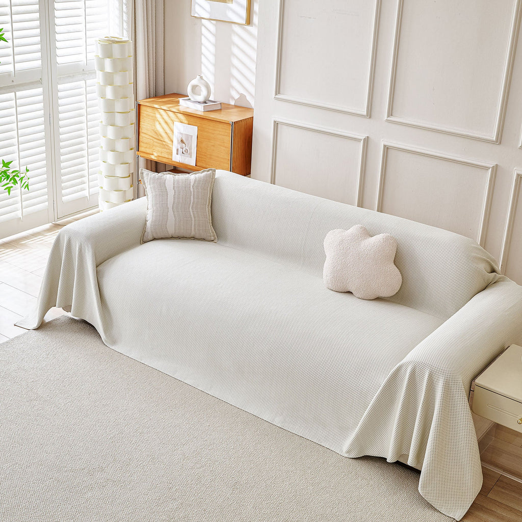 Cooling Ice Silk Knit Couch Cover, Breathable Pet Friendly Soft Throw Cover for Sofas