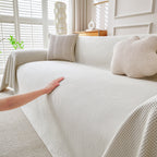 Cooling Ice Silk Knit Couch Cover, Breathable Pet Friendly Soft Throw Cover for Sofas