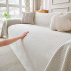 Cooling Ice Silk Knit Couch Cover, Breathable Pet Friendly Soft Throw Cover for Sofas