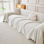 Cooling Ice Silk Knit Couch Cover, Breathable Pet Friendly Soft Throw Cover for Sofas