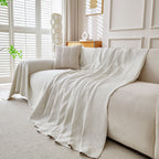Cooling Ice Silk Knit Couch Cover, Breathable Pet Friendly Soft Throw Cover for Sofas