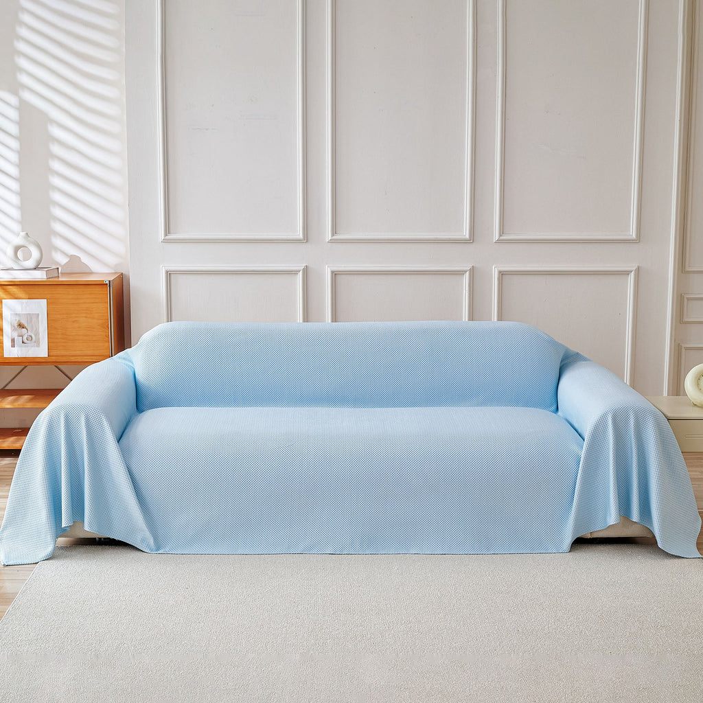 Cooling Ice Silk Knit Couch Cover, Breathable Pet Friendly Soft Throw Cover for Sofas