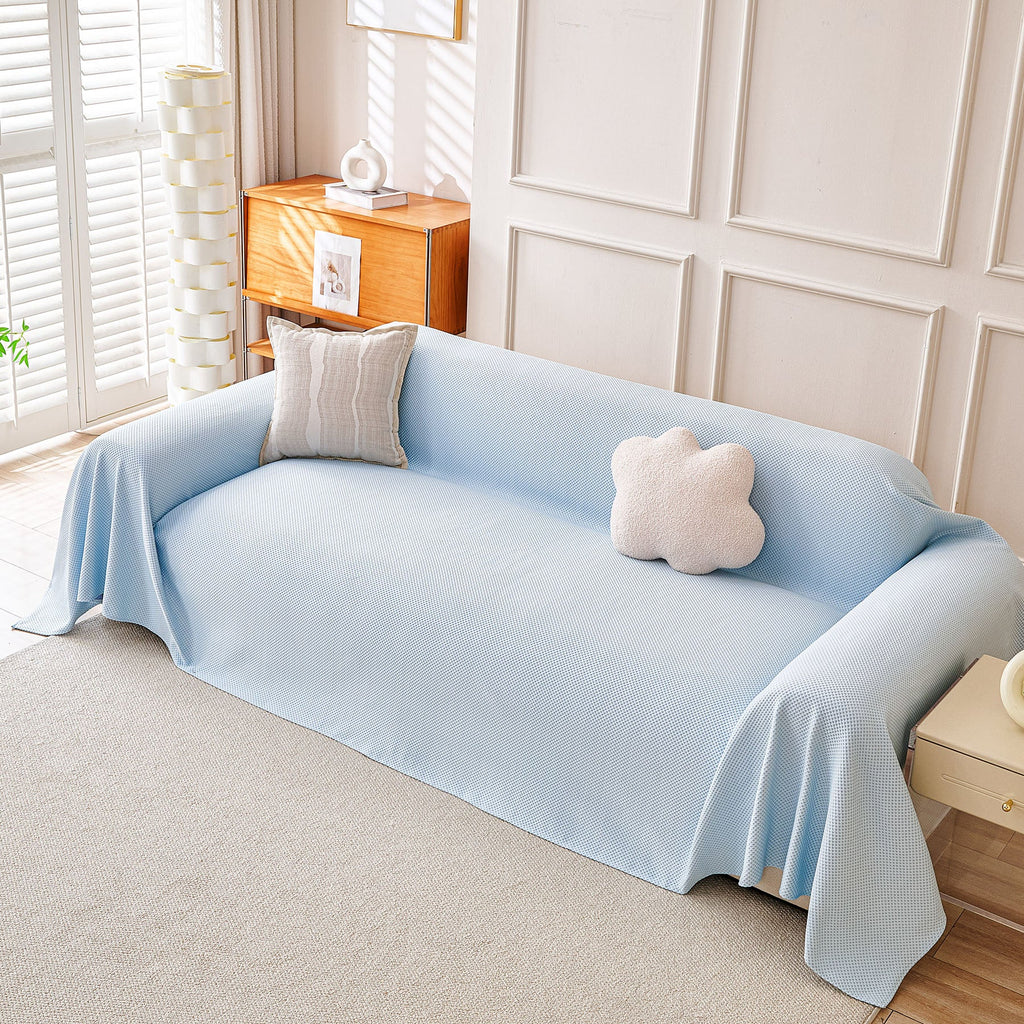 Cooling Ice Silk Knit Couch Cover, Breathable Pet Friendly Soft Throw Cover for Sofas