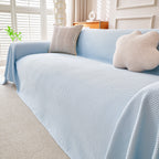 Cooling Ice Silk Knit Couch Cover, Breathable Pet Friendly Soft Throw Cover for Sofas
