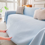 Cooling Ice Silk Knit Couch Cover, Breathable Pet Friendly Soft Throw Cover for Sofas