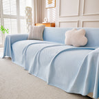 Cooling Ice Silk Knit Couch Cover, Breathable Pet Friendly Soft Throw Cover for Sofas
