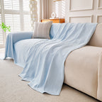 Cooling Ice Silk Knit Couch Cover, Breathable Pet Friendly Soft Throw Cover for Sofas