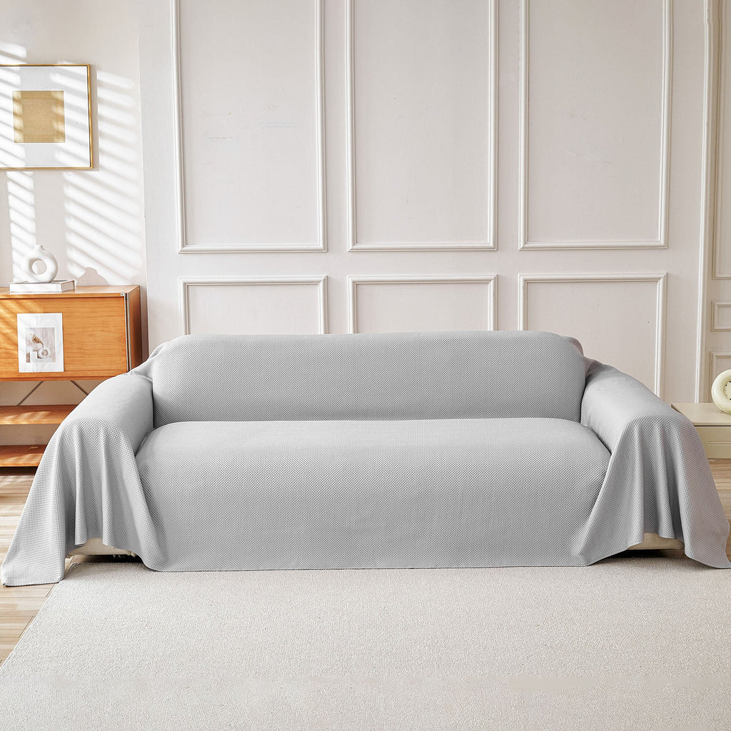 Cooling Ice Silk Knit Couch Cover, Breathable Pet Friendly Soft Throw Cover for Sofas