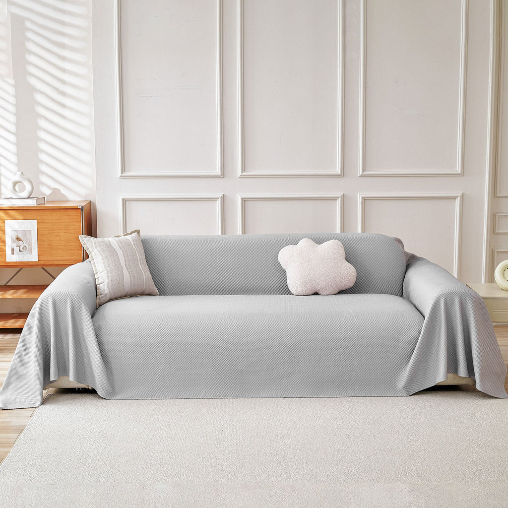 Cooling Ice Silk Knit Couch Cover, Breathable Pet Friendly Soft Throw Cover for Sofas