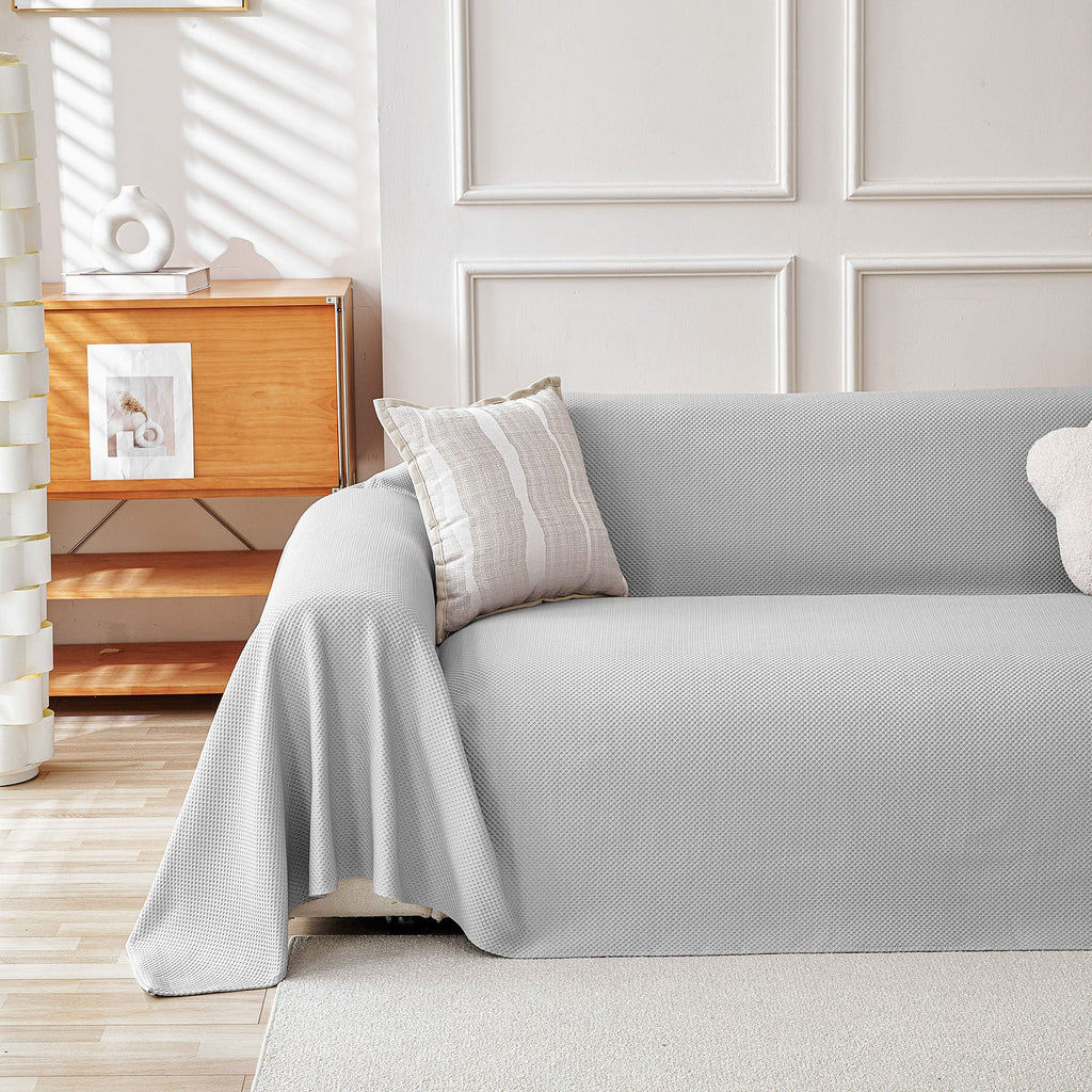 Cooling Ice Silk Knit Couch Cover, Breathable Pet Friendly Soft Throw Cover for Sofas