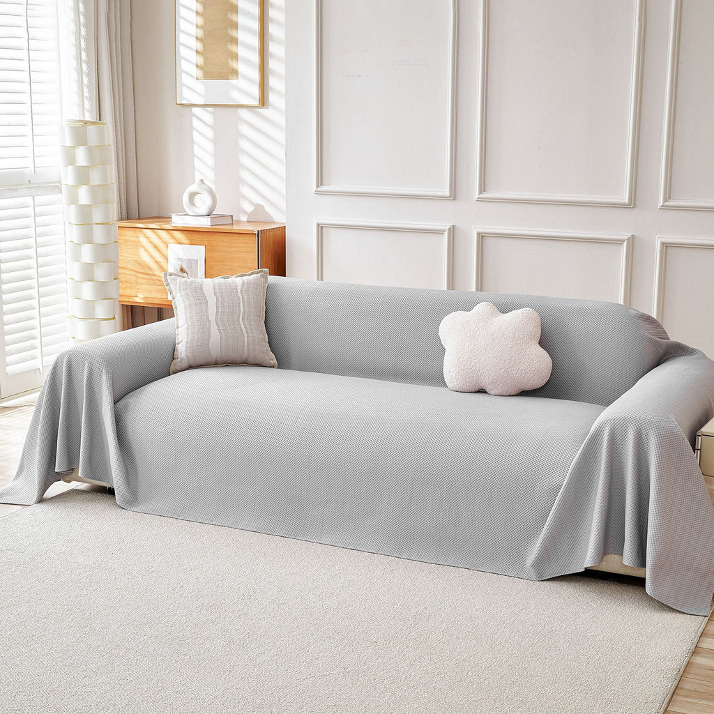 Cooling Ice Silk Knit Couch Cover, Breathable Pet Friendly Soft Throw Cover for Sofas
