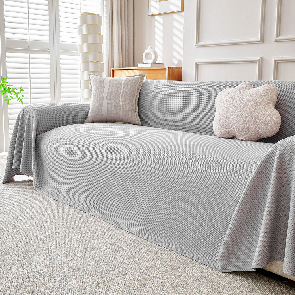 Cooling Ice Silk Knit Couch Cover, Breathable Pet Friendly Soft Throw Cover for Sofas