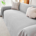 Cooling Ice Silk Knit Couch Cover, Breathable Pet Friendly Soft Throw Cover for Sofas