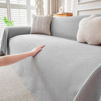 Cooling Ice Silk Knit Couch Cover, Breathable Pet Friendly Soft Throw Cover for Sofas