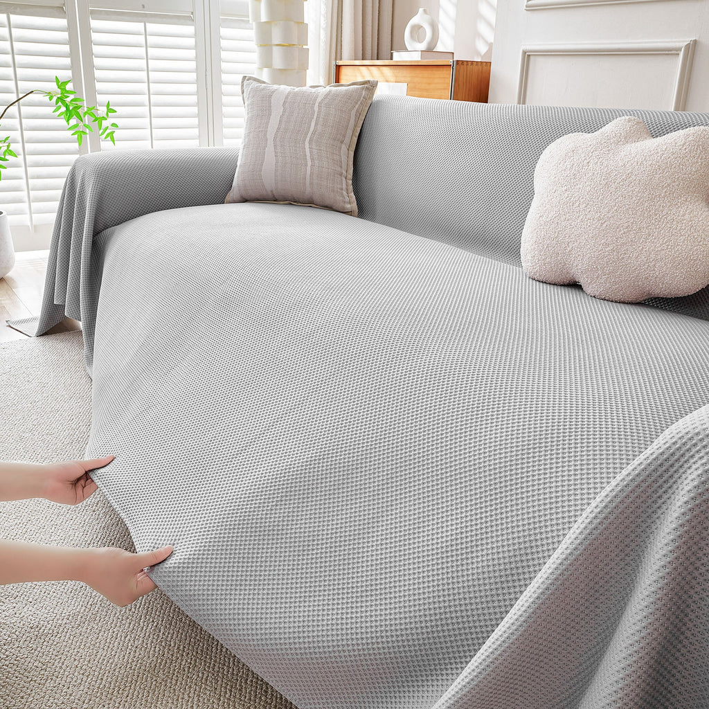 Cooling Ice Silk Knit Couch Cover, Breathable Pet Friendly Soft Throw Cover for Sofas