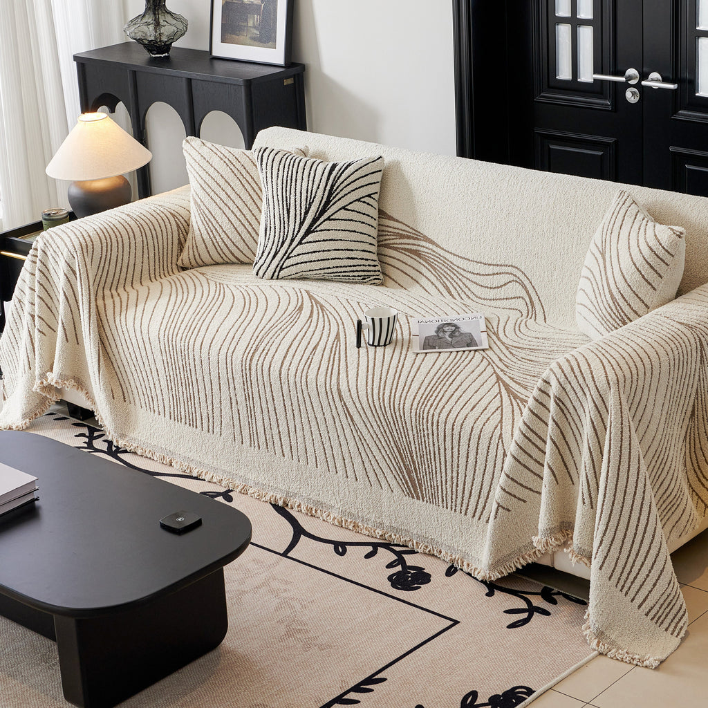 Cozy Striped Sofa Throw Blanket L Shaped Sectional Couch Covers Luxury Throws for Sofas