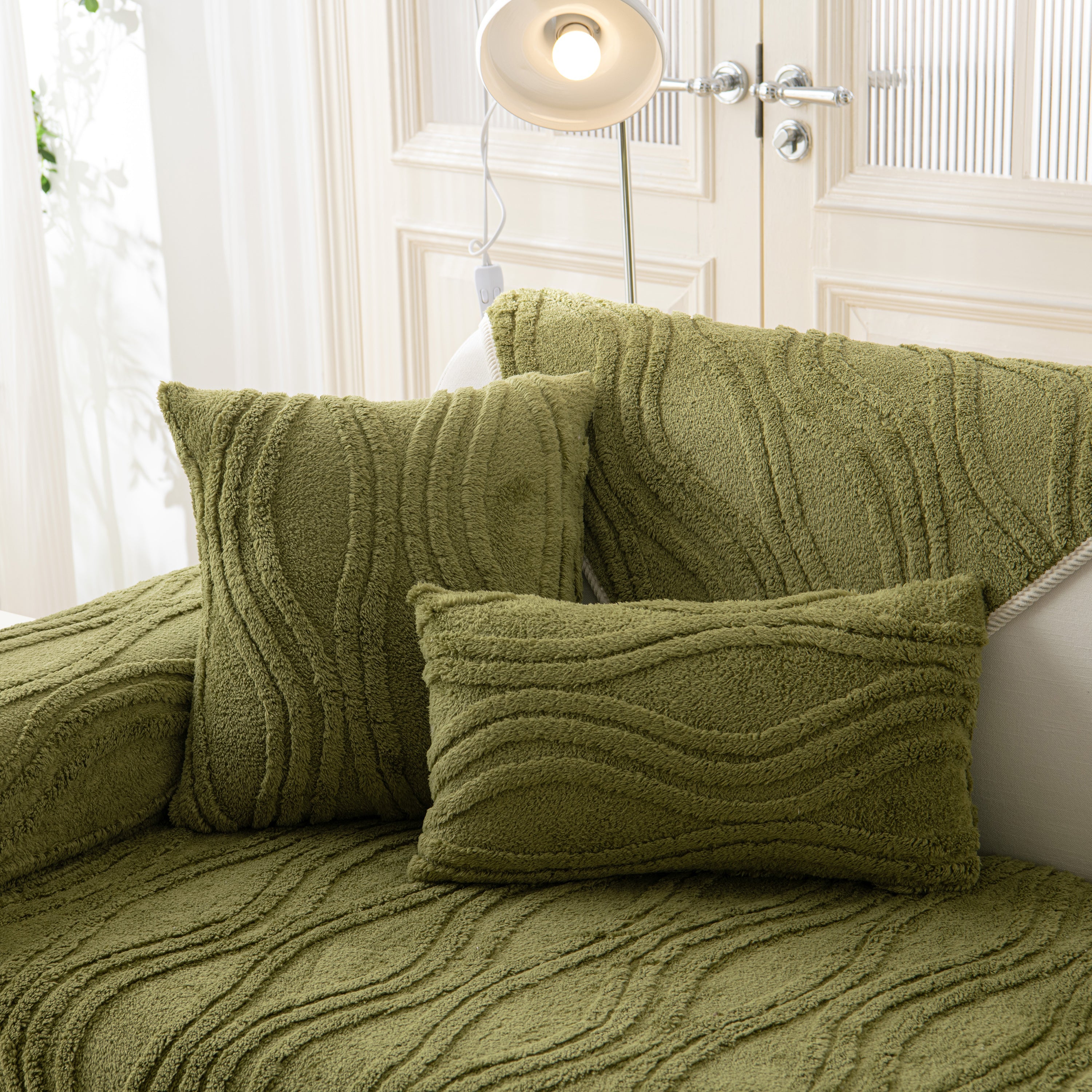Winter Thickened Non-slip Blanket, Three-Dimensional Embossed Cotton Velvet Sofa Cover