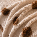Plush Fleece Sofa Cover Throw, Soft Textured Polka Dot Couch Protector Blanket for Pets