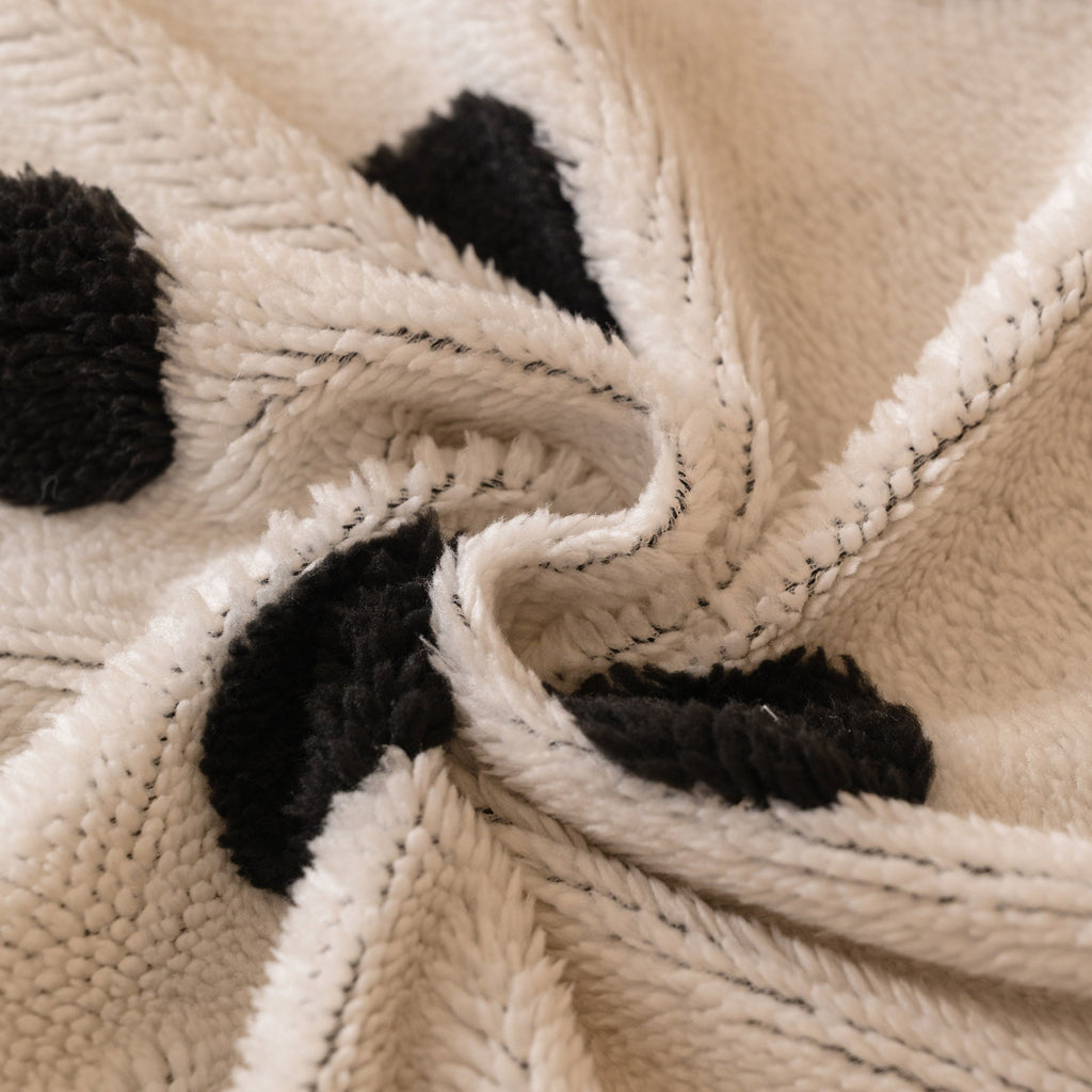 Plush Fleece Sofa Cover Throw, Soft Textured Polka Dot Couch Protector Blanket for Pets