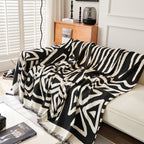 Chenille Geometric Sofa Throw Blanket, Boho Washable Furniture Throw Covers for Sofa