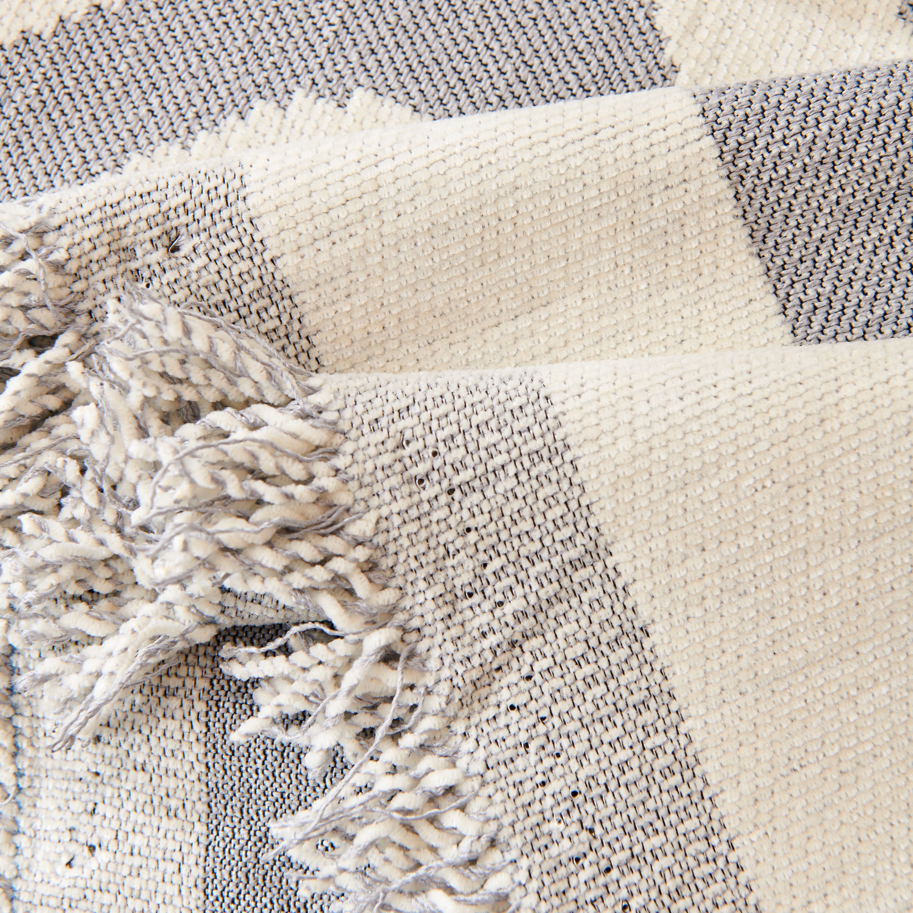 Chenille Geometric Sofa Throw Blanket, Boho Washable Furniture Throw Covers for Sofa