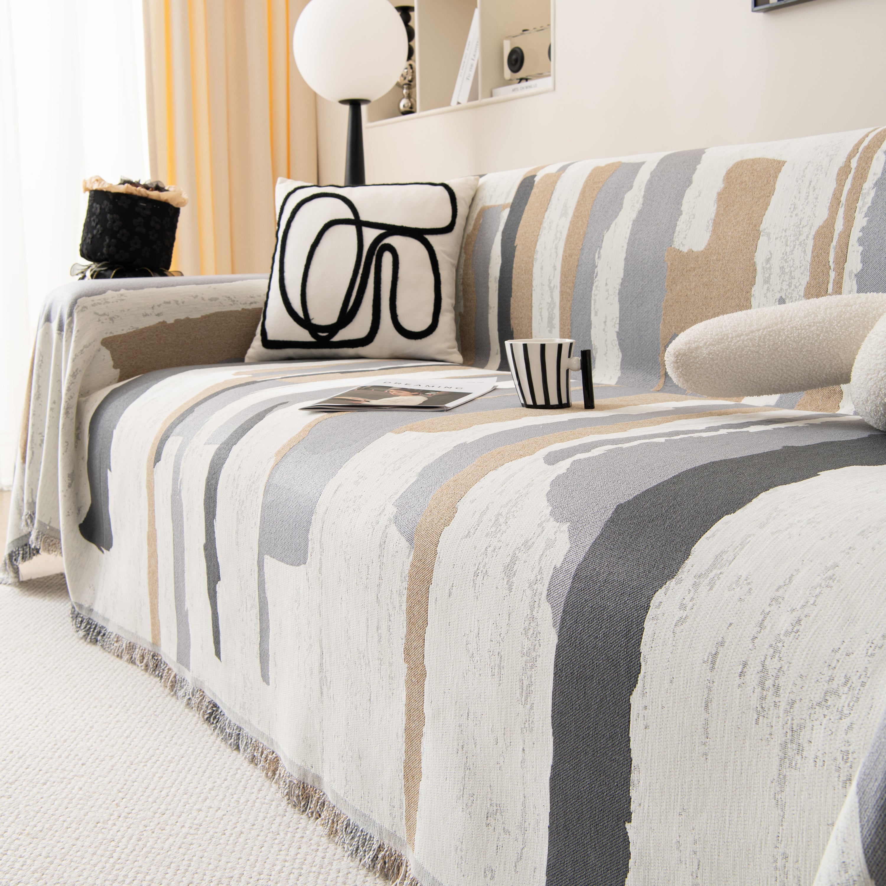 Colorful Chenille Sofa Throw Cover, Fashionable Soft Washable Couch Protector, Sectional Sofa Covers