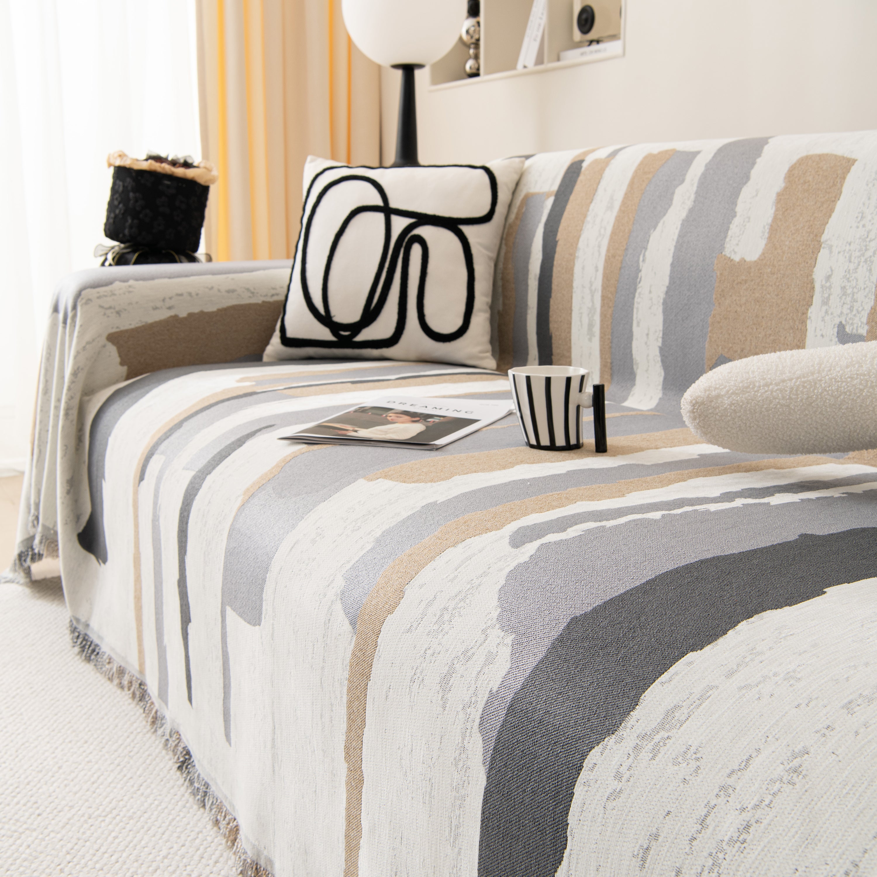 Colorful Chenille Sofa Throw Cover, Fashionable Soft Washable Couch Protector, Sectional Sofa Covers