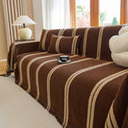 Textural Striped Chenille Sofa Covers, Boho Washable Decor Sofa Blankets Covers