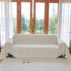 Textural Striped Chenille Sofa Covers, Boho Washable Decor Sofa Blankets Covers