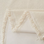 Solid Color Chenille Sofa Throw Blanket, Cozy & Easy Care Fringed Furniture Protector