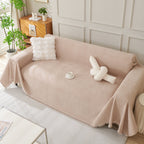 Solid Color Chenille Sofa Throw Blanket, Modern Decor Soft Couch Cover with Fringes