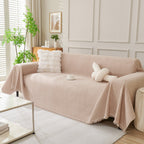 Solid Color Chenille Sofa Throw Blanket, Modern Decor Soft Couch Cover with Fringes